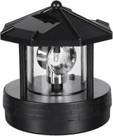 4.33inch LED Solar Powered Lighthouse, IP44 Waterproof, 360 Degree Rotating Lamp Waterproof Statue Rotating Lights for Garden Yard Outdoor Decor(Black,Size:M)