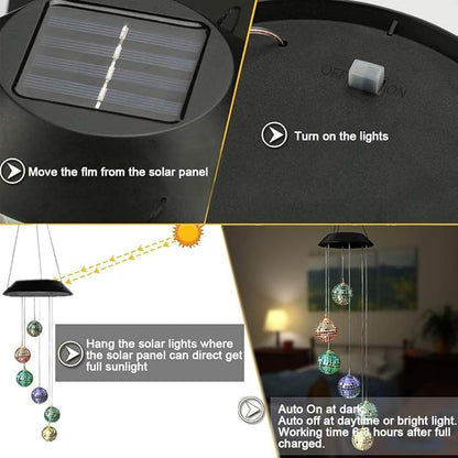 Solar Wind Chimes Outdoor, HeiPen Solar Lights Outdoor Waterproof, Decor for Garden, Trees, Patio, Deck, Birthday Gifts for Women Mom Grandma, Unique Garden Gifts for Women (Disco Ball)
