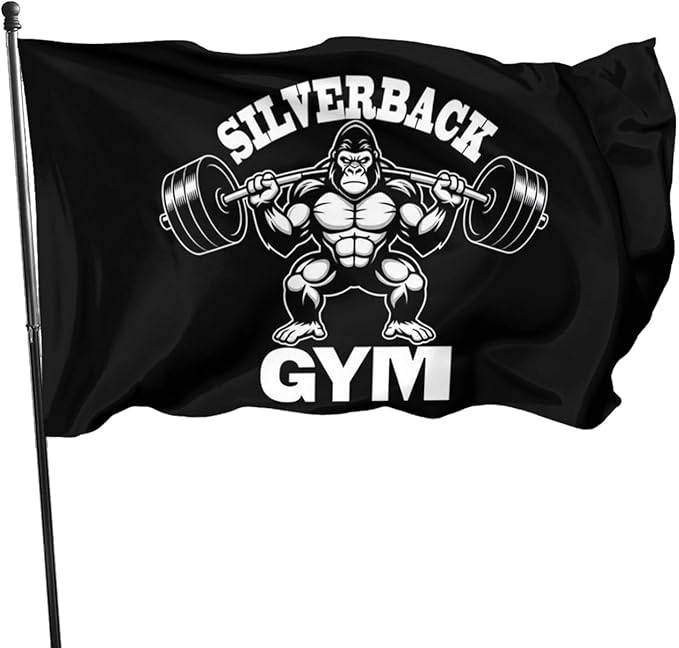 Gorilla Flag Outdoor Heavy Duty Gym Banner Double Sided 3x5 Ft Fitness Workout Flags with Brass Grommets for Room Decor, Bedroom, Garden, House Decoration