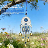 Evil Eye Metal Wind Chimes with Bell, Handing Wind Chime for Home Decoration Accessories, Blue Lucky Evil Eye Wall Decor Pendant for Indoor
