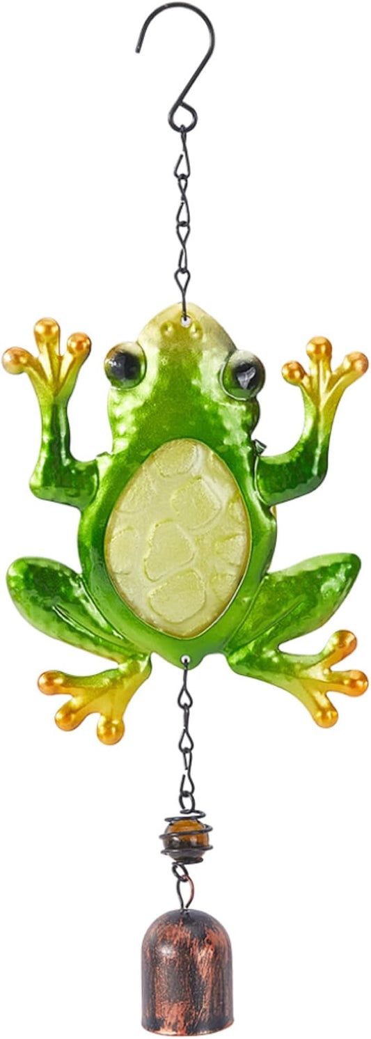 WADORN Metal Frog Wind Chimes, Funny Toad Wind Bells Lucky Frog Hanging Windchimes Animals Garden Decorations for Indoor Outdoor Yard Patio Home Garden Balconies Ornament Housewarming Gifts