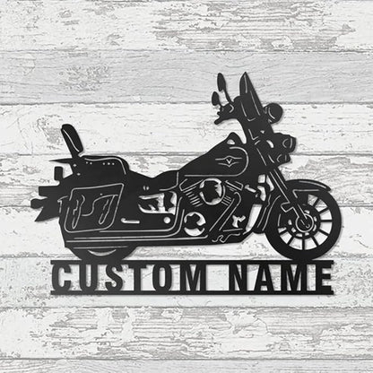 Custom Motorcycle Garage Name Signs, Personalized Monogram Wall Décor, Motorcycle Decor for Living Room Outdoor Patio Home, Motorcycle Lover Metal Plaque/Gift-38