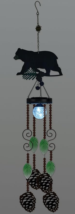 Sunset Vista Designs Black Bear Solar Hanging Buddy, 32-inch Height