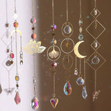 6pcs Crystal Suncatcher, Sun Catcher Hanging for Windows, Spiritual, Rainbow Maker, Crystal Indoor Garden Home Decor,Gemstone Prism（Set 1）