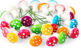 MIDELONG Mini Mushrooms Tiny Figurines Miniatures Colorful Mushrooms Garden Mushrooms Decoration for Home Micro Landscape Plant Pots Fairy Bonsai Resin DIY Craft Ornaments, Pack of 32