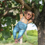 Monkey Statue - Hanging Monkey for Front Yard Decor, Durable Garden Sculptures & Statues, Monkey Figurines for Home & Garden Decor, Monkey Figurine for Animal Garden Decor (Chimp)