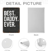 Vintage Tin Signs Best Daddy Ever Christmas for Room,Patio,Office,Yard & More Retro Metal Wall Decor,8x12 Inch Funny Quotes & Gothic Designs