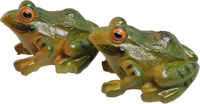 2pcs Resin Simulation Frog Statue Animal Sculpture 6.5x5.5x3.8cm for Home Garden Backyard Outdoor Decoration