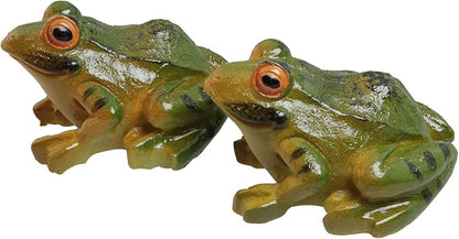2pcs Resin Simulation Frog Statue Animal Sculpture 6.5x5.5x3.8cm for Home Garden Backyard Outdoor Decoration