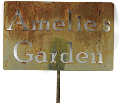 Classic Metal Garden Markers Clearance Items 20 to 33 Inches Tall (Amelie's Garden 21", Naturally Rusted)