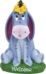 Disney Eeyore Daisy Crown Welcome Everyday Outdoor Garden Statue, 10 inches Tall, Officially Licensed Disney Product