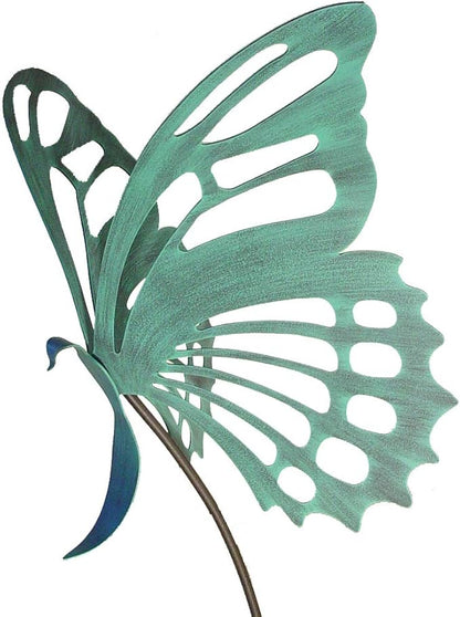 Modern Artisans American Made Large Butterfly Garden Sculpture/Stake - Verdi Green