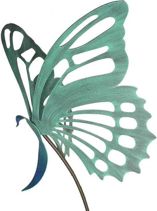 Modern Artisans American Made Large Butterfly Garden Sculpture/Stake - Verdi Green