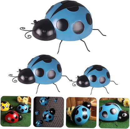 LIOOBO Simulated Ladybug Decors 3pcs Ladybug Garden Ornament Vibrant Colors for Home