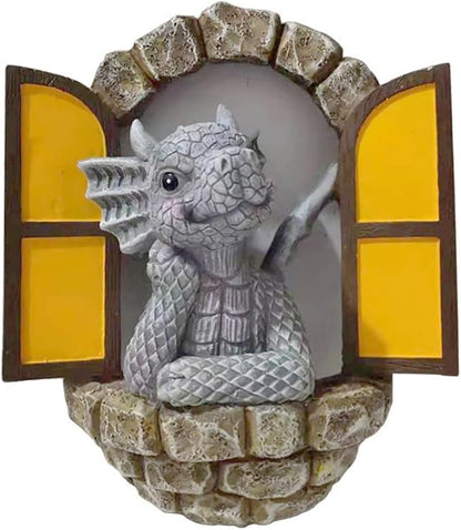 YWHWXB Garden Dragon Resin Sculpture,Lovely Outdoor Sculpture Ornaments,Garden Dragon Decor Statue for Home Patio Courtyard Lawn Decoration