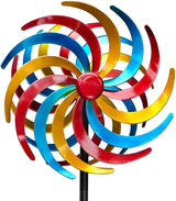 Wind Spinners Outdoor,Kinetic Wind Sculptures & Spinners, 63" Double-Side Metal Wind Spinner for Yard and Garden, Lawn Art Decorations Colorful