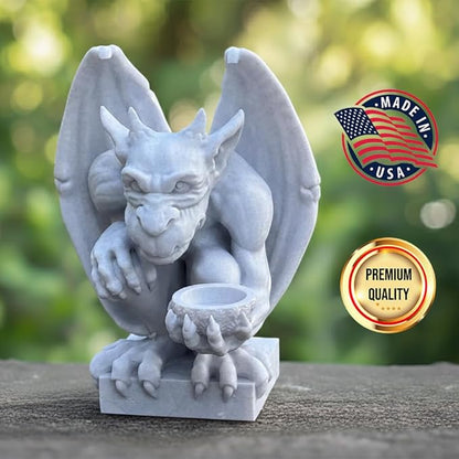 OLOMA Gargoyle Garden Statue Old World European Style Gothic Stone Outdoor Sculpture Decorative Mythical Guardian Durable Heavy Outdoor Indoor Accent for Lawn Patio Entryway Landscaping