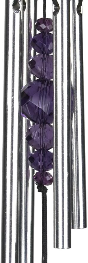 Woodstock Chimes Signature Collection, Gem Drop Chime, 10'' Violet Décor Designs - Small Chimes Wind Chimes for Outdoor, Patio, Home or Garden Décor (GEMVI)
