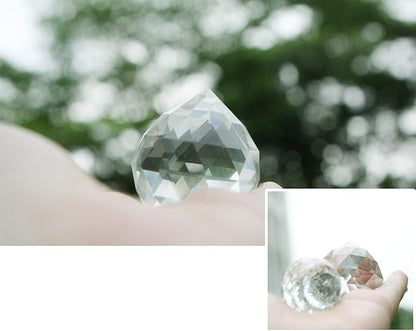 H&D HYALINE & DORA Set of 3 Clear Crystal Ball Includes 20/30/40mm Faceted Prism Balls Suncatcher for Ceiling Lighting Chandelier Hanging Decorating