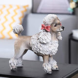 Garden Statue Animal Sculpture Outdoor Decor Gift Statue Decoration, Poodle Sculpture Resin Model, Living Room Garden Decoration Crafts, Children's Friends and Gifts 24 17 23.5cm