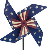 Regal Art & Gift Americana Pinwheel Spinner Stake, Patriotic Metal Wind Sculpture, Weather-Resistant Decorative Kinetic Yard Art for Outdoor Garden and Lawn – Star