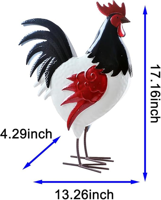 Rooster Statue Chicken Animal Sculpture Garden Decoration Metal Yard Art for Patio Lawn Backyard Outdoor Decoration
