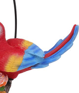 Hanging Iron Ring Parrots Resin Garden Statue, Waterproof Decorative Bird Ornament 14x19x17.5cm - Durable Synthetic Material, Easy to Hang for Balcony and Courtyard Decor