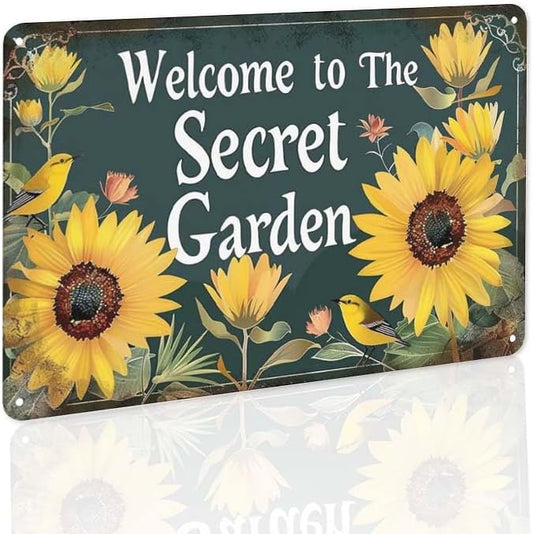 Metal Garden Signs Garden Wall Decor For Outside Funny Garden Signs Decorative Outdoor Welcome To The Secret Garden 12 X 8 Inch