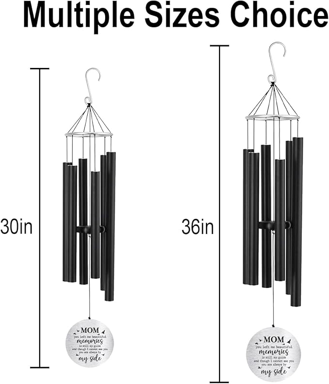 ASTARIN Personalized 30" Bereavement Wind Chimes for Outside, Memorial Gift in Remembrance of a Loved One, Sympathy Gift for Loss of Mother Father Husband, Garden Patio Decor