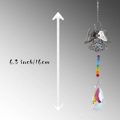 Crystal Sun Catcher for Car, Car Charms for Rear View Mirror,Angel Hanging Ornamentcar Sparkling Crystal Prism Decor, Cars Accessories for Women