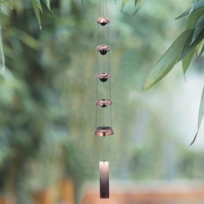 Sympathy Wind Chimes Gift Outdoors Clearance, Copper Red Hanging Bell Temple Wind Chime for Outside Large Deep Tone, Feng Shui Tibetan Garden Windchimes Unique 36 inch, Musical Rain Good Luck Chimes