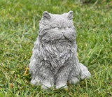 Generic White Concrete Persian Cat Statue, Outdoor, Modern, Grey