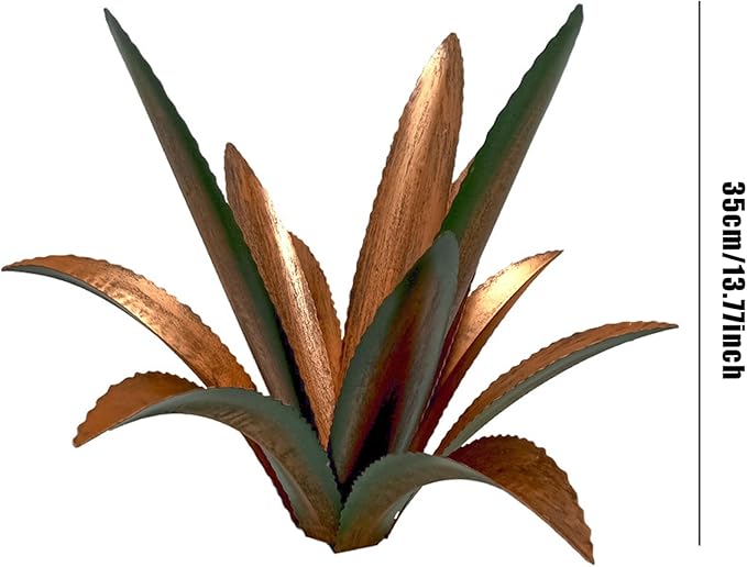 Tequila Rustic Sculpture Agave Plant Metal Garden Ornament Garden Agave Art for Outdoor Yard Lawn Decor 13.78 inch Metal Plant