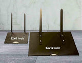 Personalized Black Granite Headstone, Tombstone 12x6 & 24x12 Memorial Grave Marker with Metal Stand, Graveyard Sign