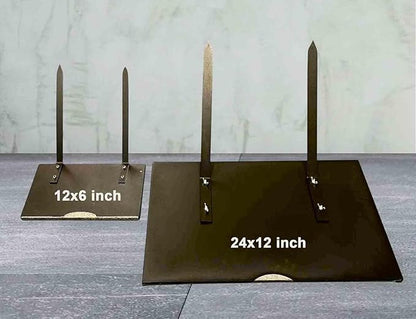 Personalized Black Granite Headstone, Tombstone 12x6 & 24x12 Memorial Grave Marker with Metal Stand, Graveyard Sign