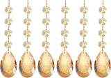 PATIKIL Teardrop Crystal Chandelier Pendants Beads, 6 Pack 120mm Length 38mm Chandelier Prisms Parts Ornaments Hanging Beads for DIY Arts Crafts Decoration, Electroplating Gold Tone