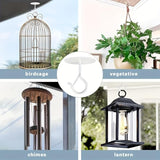 2 Pcs White Ceilling Hooks for Hanging Plants Holder with Safety Buckle,Ceiling Decor Hook Heavy Duty,Metal Plant Hanger Indoor&Outdoor.Hooks for Hanging Plants,Wind Chime,Bird Feeders (White)