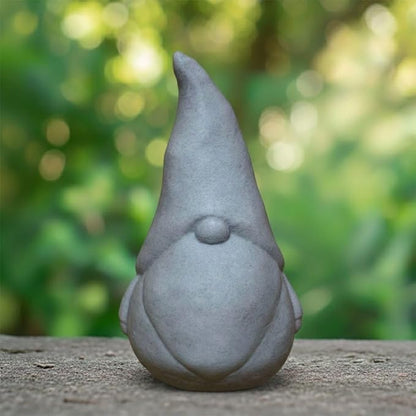 OLOMA Outdoor Garden Gnome Statue Heavy Concrete Stone Sculpture Decorative Weather Resistant Garden Decor Accent for Lawn Yard Patio Handcrafted Solid Stone Sculpture Resin Coated