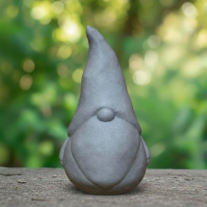 OLOMA Concrete Garden Gnome Statue Outdoor Stone Decor Heavy Sculpture with Protective Resin Coating Weather Resistant Garden Accent Durable Outdoor Indoor Yard Patio Lawn
