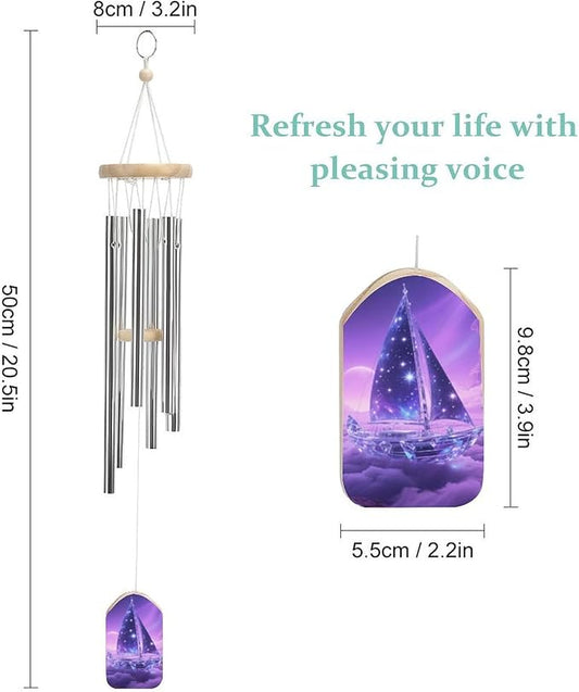 Wind Chimes for Outside Metal Wind Chimes Cosmic Sailing Ship Garden Backyard and Patio Decoration