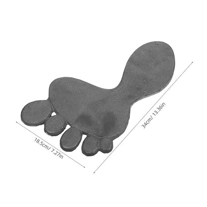 Mikikit 1 Pair Cast Iron Garden Footprint Stepping Stones Heavy Duty Outdoor Mats for Walkway Decor Low Maintenance Iron Garden Statues for Clean Pathways and Easy Access