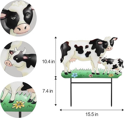 Decorative Garden Stakes with Cow Design,Ideal for Cow Lovers for Yard Art, Outside, Patio, Outdoor Decor, Garden Decorations, Lawn Ornaments