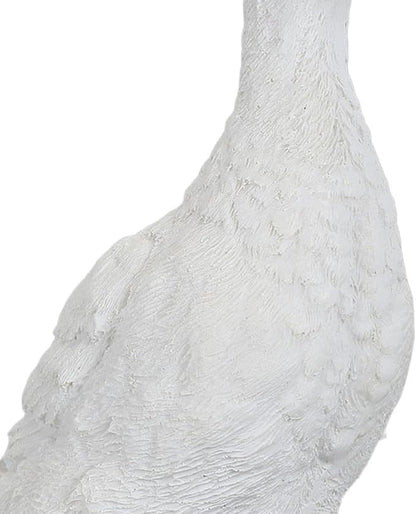 Duck Resin Statue,Resin Goose Sculpture Statue Front Porch Garden Decor for Outside Imitation Wood Carving, Funny Animal Decorations Fairy Craft Yart Art Decor(White)