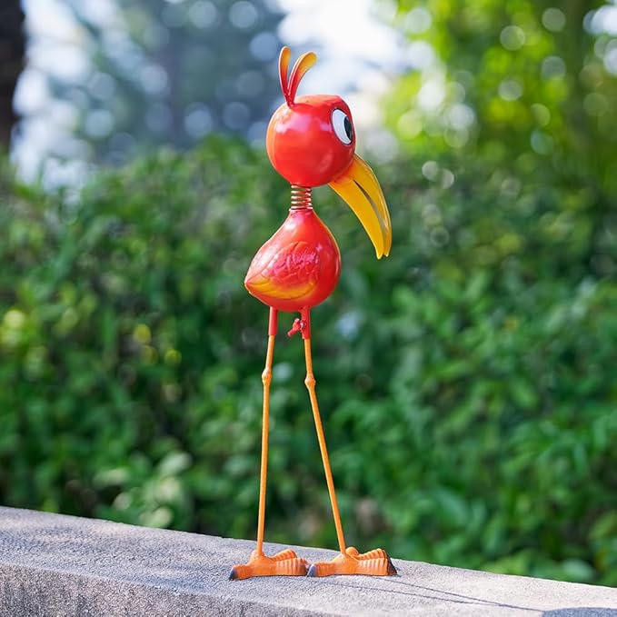 Metal Redfinch Statue Outdoor Garden Decor - 21" Redfinch Decor Outdoor Sculptures - Yard Art Gift for Backyard,Patio,Porch,Home