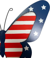 SAGUZOU Rustic Hanging Metal American Flag Patriotic Butterfly Wall Door Yard Signs 4th of July White Blue Red Independence Day Memorial Day Fence Decor Indoor Outdoor Decorations