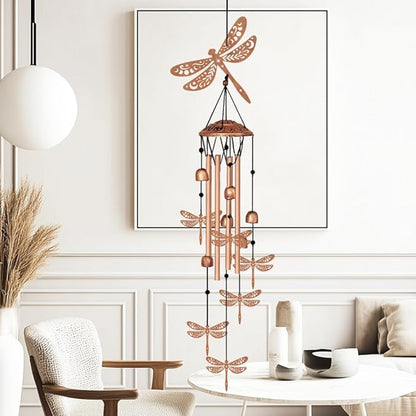 Large Aluminium Wind Chimes 33" Outdoor Deep Tone Memorial Wind Chimes with Dragonfly Wind Catcher, Sympathy for Loss of Loved Mom Father,Metal Wind Chime for Garden Patio Balcony Home Decor