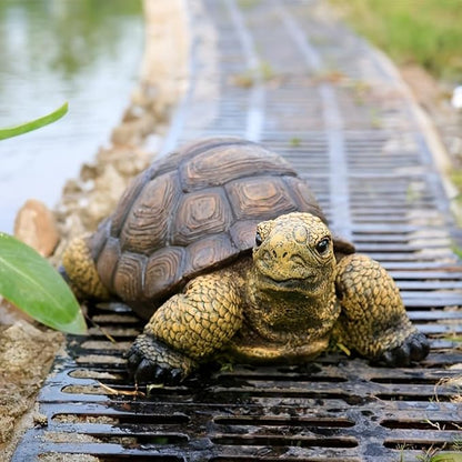 Weather-Resistant Resin Turtle Statue Decoration, Exquisite Handicraft, Artistic Simulation Animal Sculpture, Suitable for Outdoor Gardens, Courtyards, Ponds, Colorful Holiday Decoration Gifts