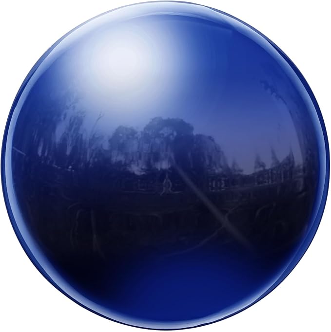 uxcell Gazing Ball 3 Inch 76mm Reflective Sphere Polished Hollow Ball, Stainless Steel Gazing Globe Mirror Ball for Home Garden Outdoor Decoration, Dark Blue
