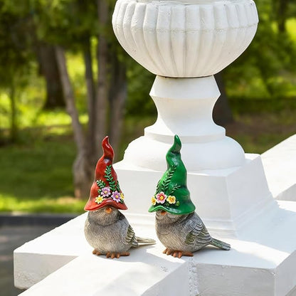 2Pcs Bird Statues Cute Bird Sculptures Garden Decor Bird Figurines Home Decor Decorative Bird Ornaments for Indoor Outdoor Patio Lawn Yard Tabletop Bookshelf Decor