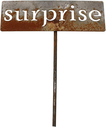 Classic Metal Garden Markers 19 Inches Tall (surprise, Naturally Rusted)
